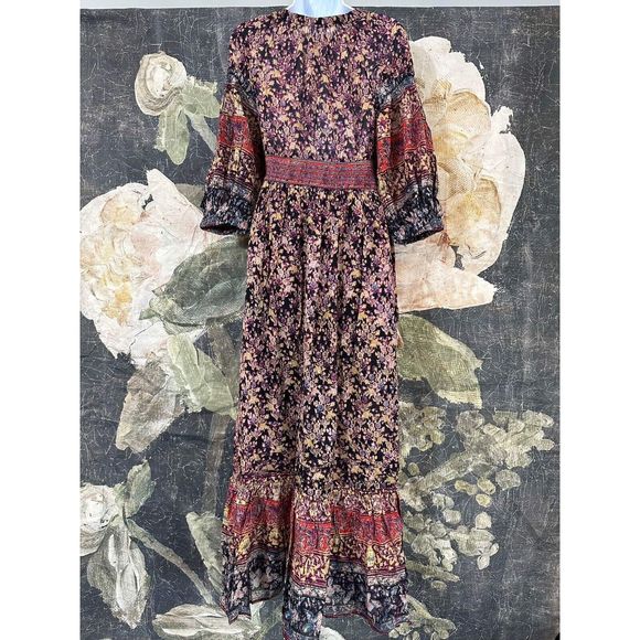 New Free People Golden Hour Border Maxi Dress Size XS - Picture 4 of 4